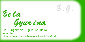 bela gyurina business card